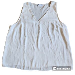 Nine West white vneck blouse